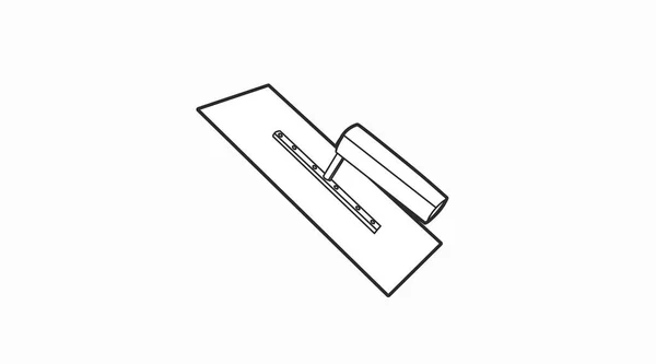 Vector Isolado Ilustração Uma Espátula Pedreiro Ilustração Editável Linear Preto — Vetor de Stock