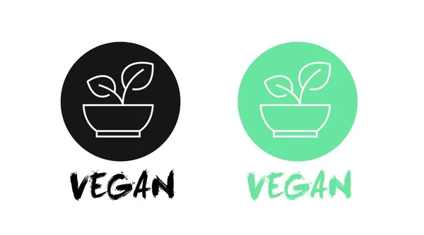 Veganes Food Icon Set Vorhanden Vektorisoliertes Editierbares Flaches Illustrationsset — Stockvektor