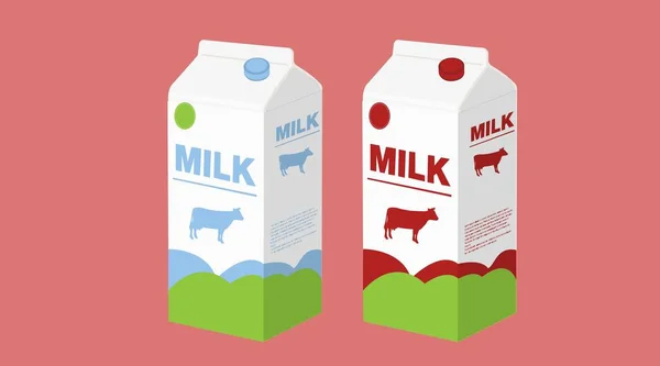 Milk Box Set Vector Isolated Editable Set Milk Boxes Illustration — Stockový vektor