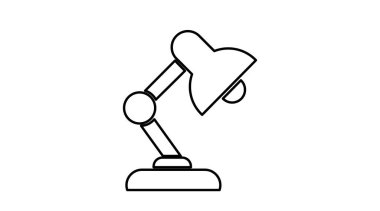 Lamba Simgesi Masası. Vektör siyah ve beyaz düzenlenebilir ilüstrasyon izole