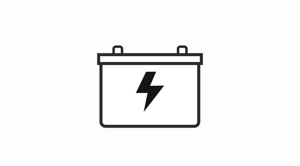 Ícone Bateria Vetor Isolado Plana Editável Preto Branco Ilustração Uma —  Vetores de Stock