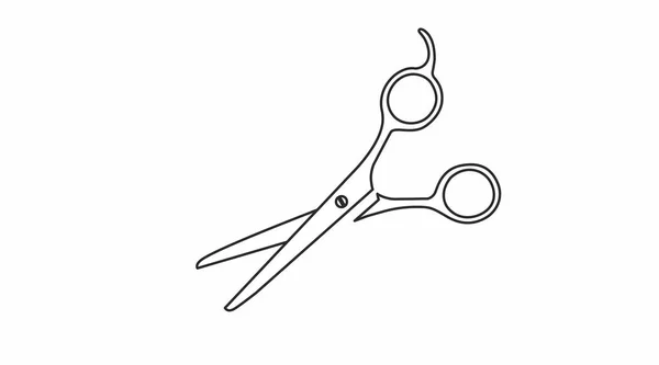 Nůžky Vlasy Vektorové Ploché Černobílé Izolované Ilustrace Nůžek — Stockový vektor