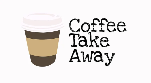 Coffee Take Away Sign Coffe Take Away Cup — Vector de stock