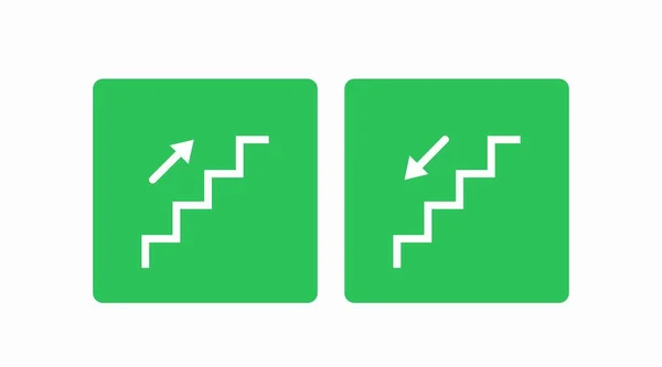 Icône Escaliers Avec Des Flèches Vers Haut Vers Bas Illustration — Image vectorielle