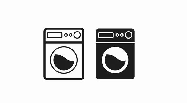 Washing Machine Icon Flat Design Vector Illustration — Stock Vector