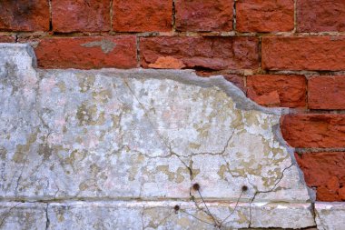 Eski tuğla duvarın dokusu.