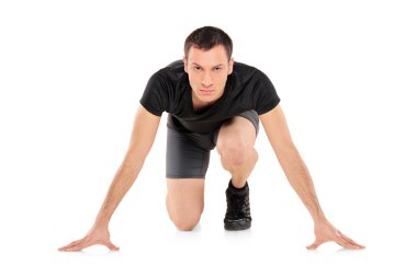 sporcunun koşmaya hazır