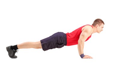 férfi sportoló doing push ups