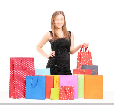 kadın, alışveriş torbaları