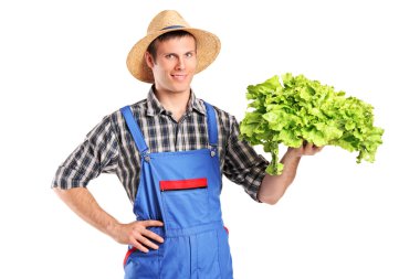 marul elinde tutan çiftçi