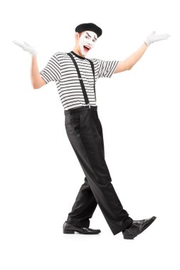 MIME dansçı ile el el hareketi