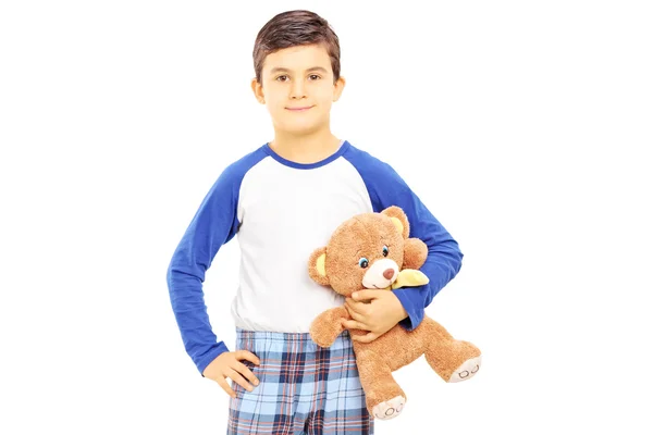 Boy holding teddy bear — Stock Photo, Image