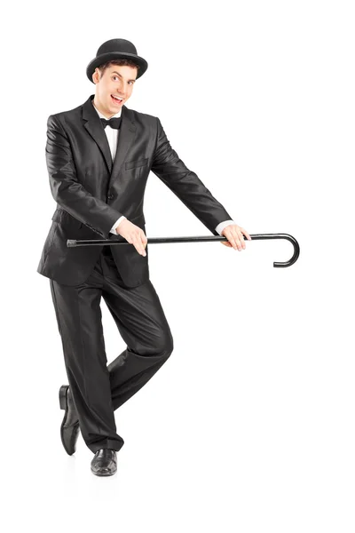 杖を握っている男性の手品師 — ストック写真