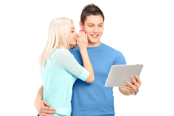 Friends looking at table — Stock Photo, Image