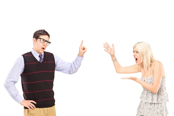 Heterosexual couple arguing — Stock Photo, Image