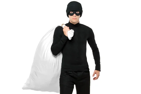 Thief holding bag — Stock Photo, Image