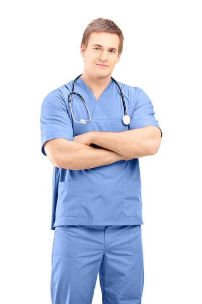 Medical practitioner in uniform posing — Stock Photo, Image