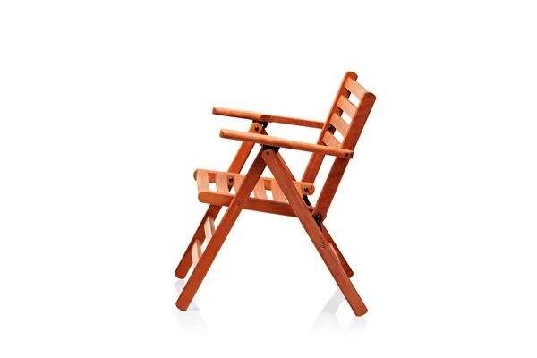 Wooden folding beach chair — Stock Photo, Image