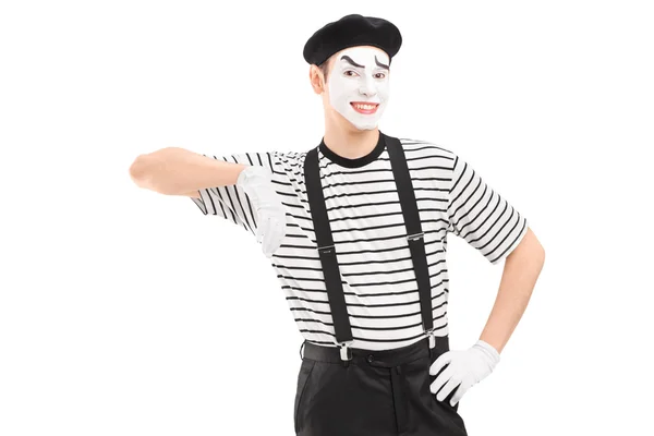 Erkek MIME sanatçı poz — Stok fotoğraf