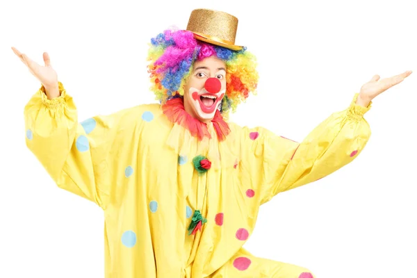 Manliga rolig cirkus clown — Stockfoto