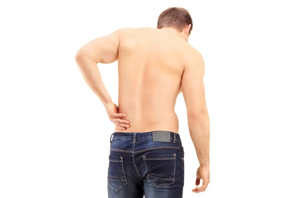 Man behind suffering back pain — Stock Photo, Image