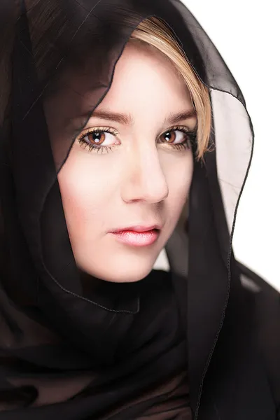 Black veiled female — Stock Photo, Image