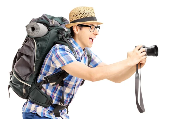 Male tourist taking picture — Stock Photo, Image