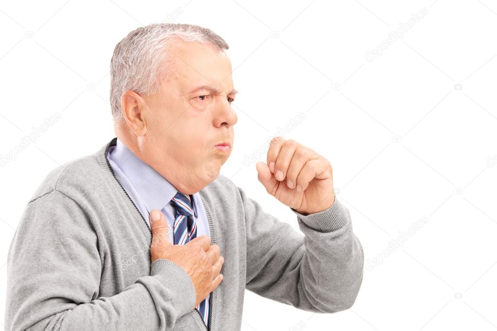 Gentleman coughing