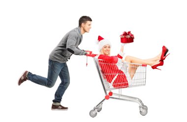 adam araba almaya kadın itmek