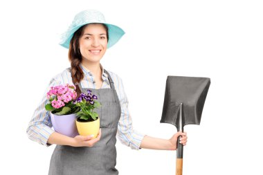 kadın işçi holding küreği