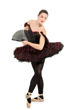 Balerin dansçı fan ile