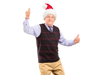 Noel şapka ile olgun bey