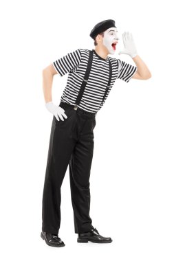 Mime artist shouting clipart