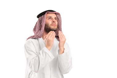 Arab man praying clipart