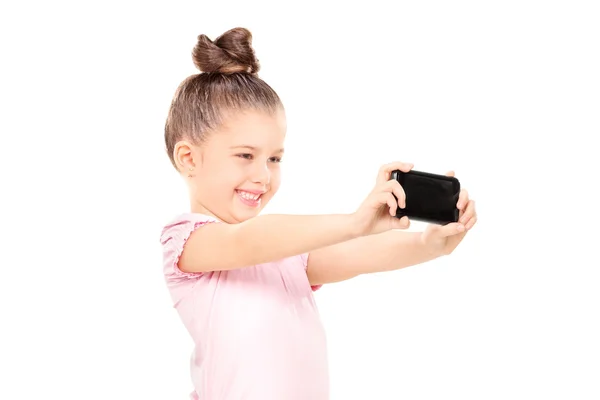 Little girl taking selfie — Stock Photo, Image