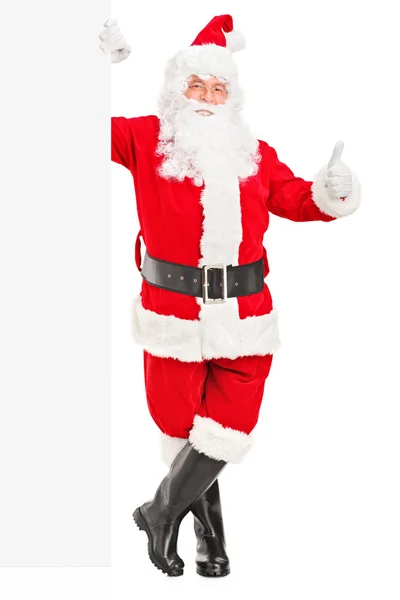 Happy Santa claus giving thumb up — Stock Photo, Image