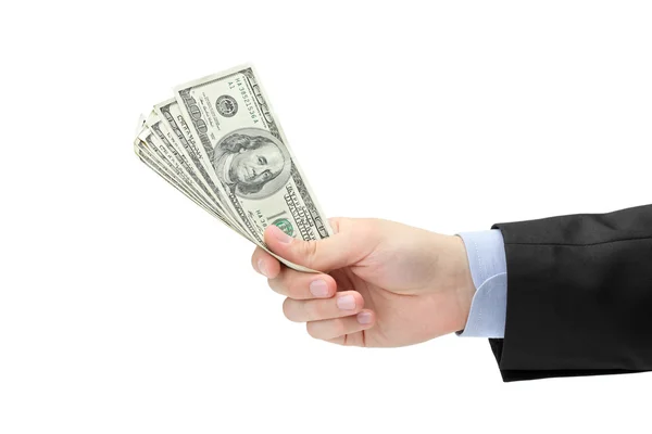 Hand holding US dollars — Stock Photo, Image