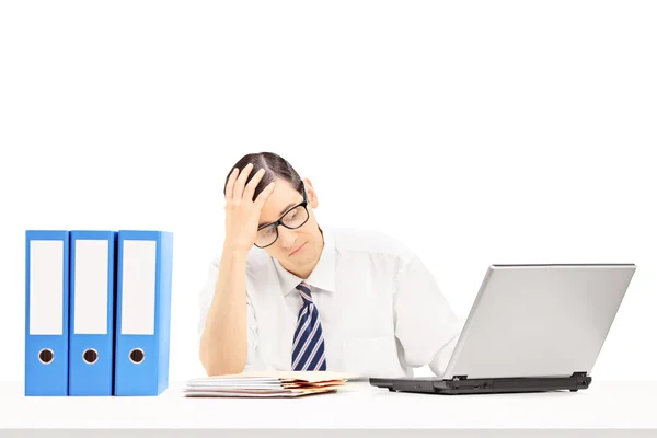 Disappointed businessman at workplace — Stock Photo, Image