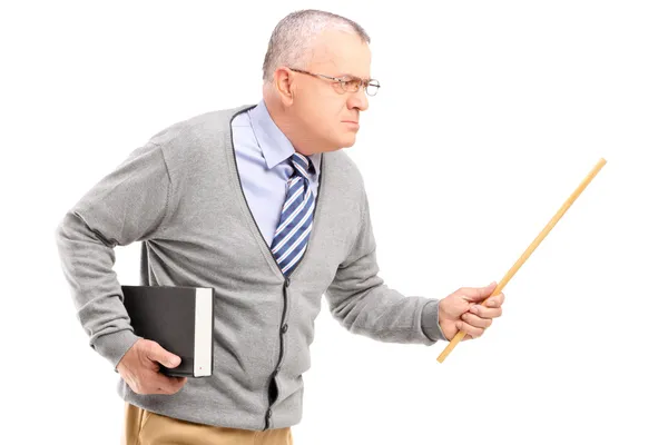 An angry mature teacher — Stock Photo, Image