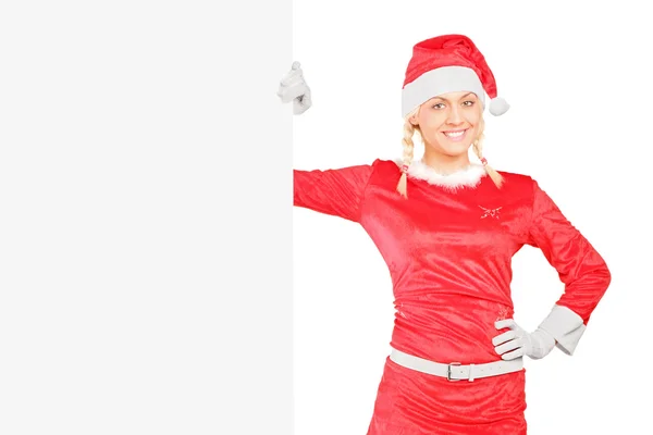 Donna in costume da Babbo Natale — Foto Stock