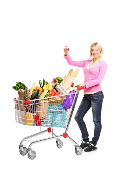 Female showing credit card — Stock Photo, Image