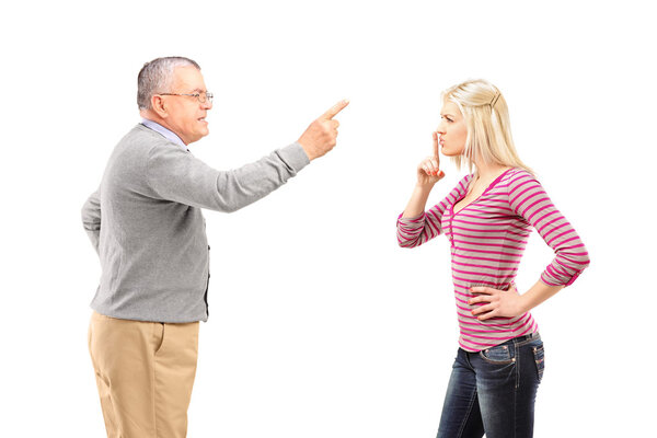 Father reprimending his daughter