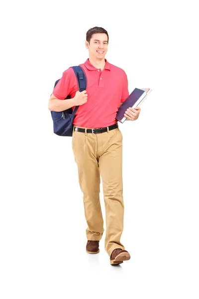 Studente maschio a piedi — Foto Stock