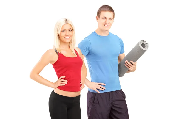 Female and male athletes — Stock Photo, Image