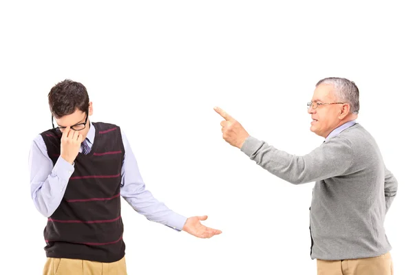 Man having an argument with upset man — Stock Photo, Image