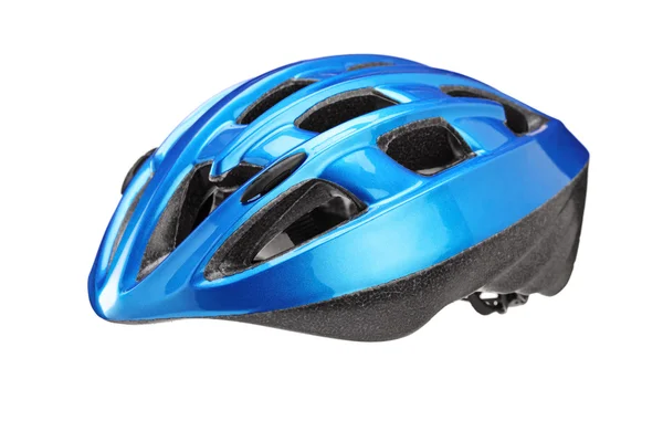 Casco blu per ciclista — Foto Stock