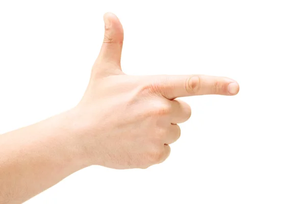 Mão masculina apontando dedo — Fotografia de Stock