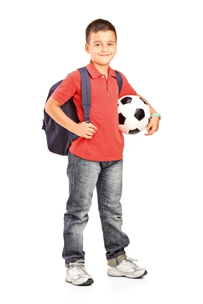 Anak memegang bola — Stok Foto