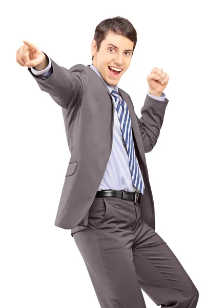 Businessman pointing with finger — Stock Photo, Image