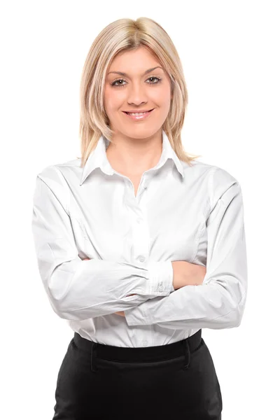 Attractive businesswoman smiling — Stock Photo, Image